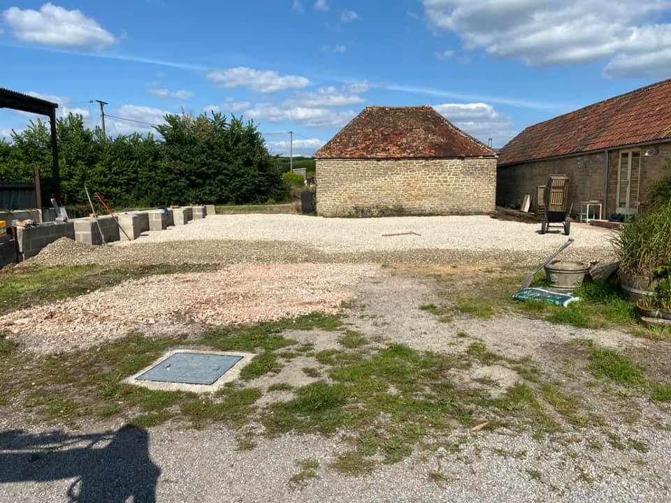 Footings dug by JB Outdoor Services in Somerset